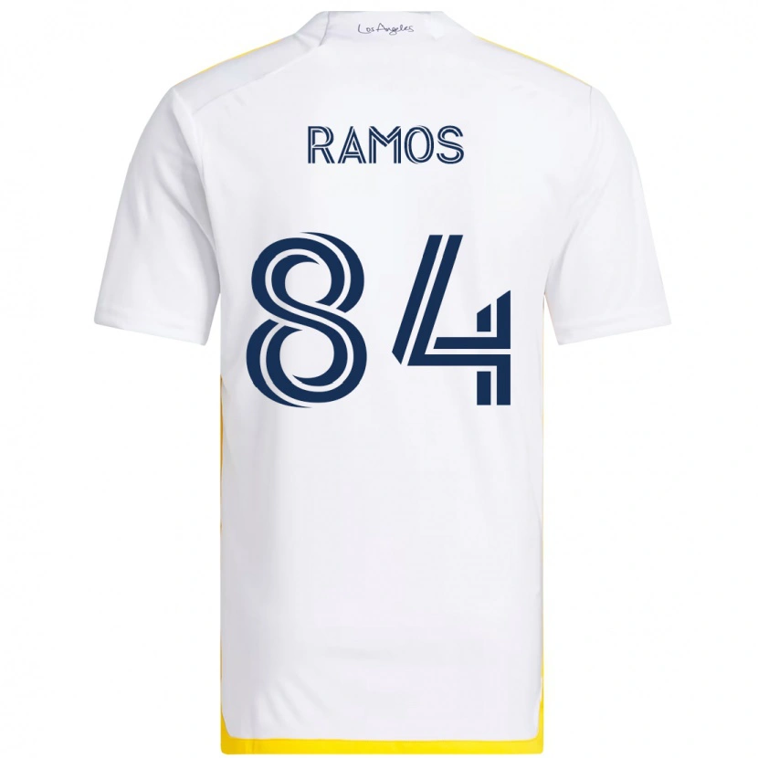 Danxen Uomo Maglia Rubén Ramos #84 Bianco Giallo Kit Gara Home 2025/26 Maglietta