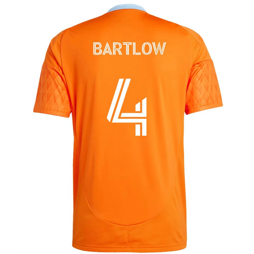 Danxen Uomo Maglia Ethan Bartlow #4 Arancione Bianco Kit Gara Home 2025/26 Maglietta
