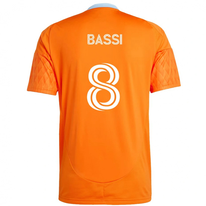 Danxen Uomo Maglia Amine Bassi #8 Arancione Bianco Kit Gara Home 2025/26 Maglietta