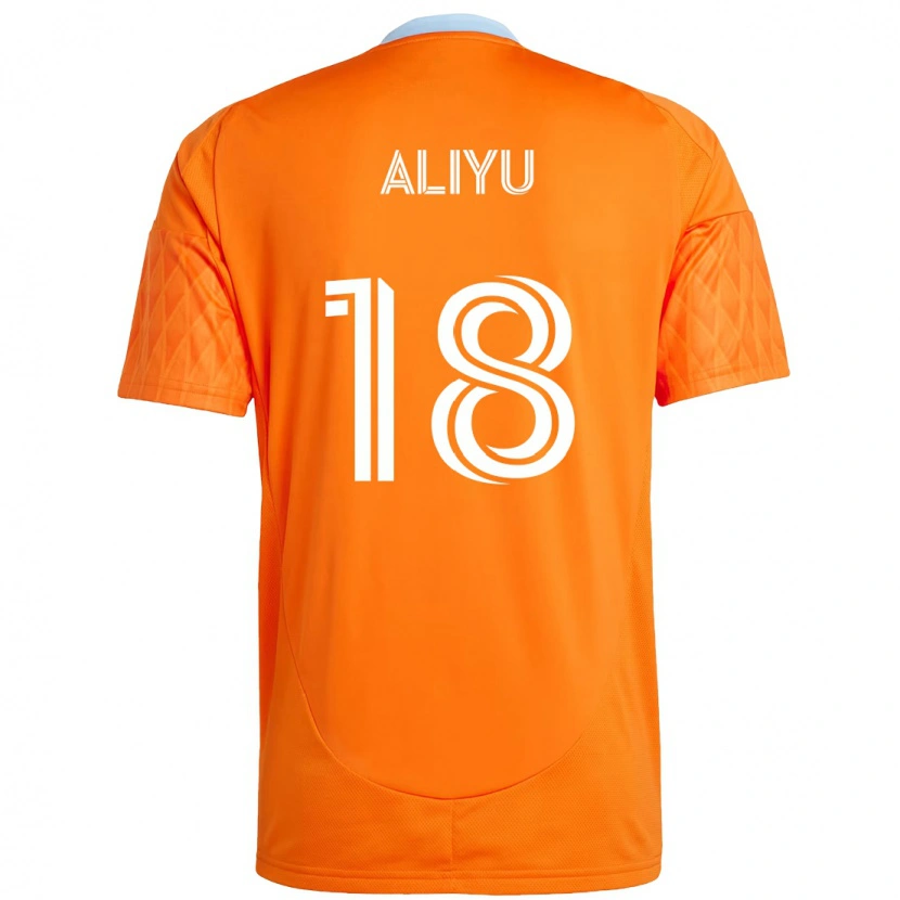 Danxen Uomo Maglia Ibrahim Aliyu #18 Arancione Bianco Kit Gara Home 2025/26 Maglietta