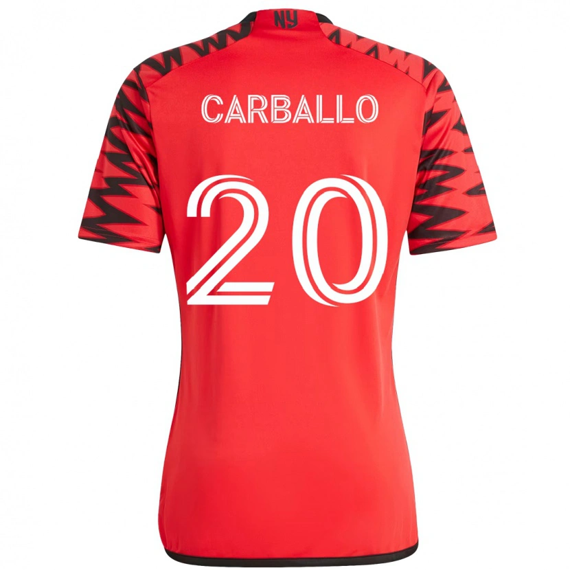 Danxen Uomo Maglia Felipe Carballo #20 Rosso Nero Kit Gara Home 2025/26 Maglietta