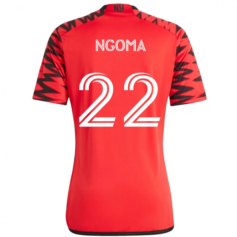 Danxen Uomo Maglia Serge Ngoma Jr. #22 Rosso Nero Kit Gara Home 2025/26 Maglietta