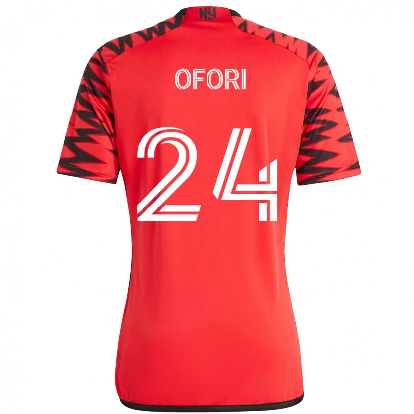 Danxen Uomo Maglia Curtis Ofori #24 Rosso Nero Kit Gara Home 2025/26 Maglietta