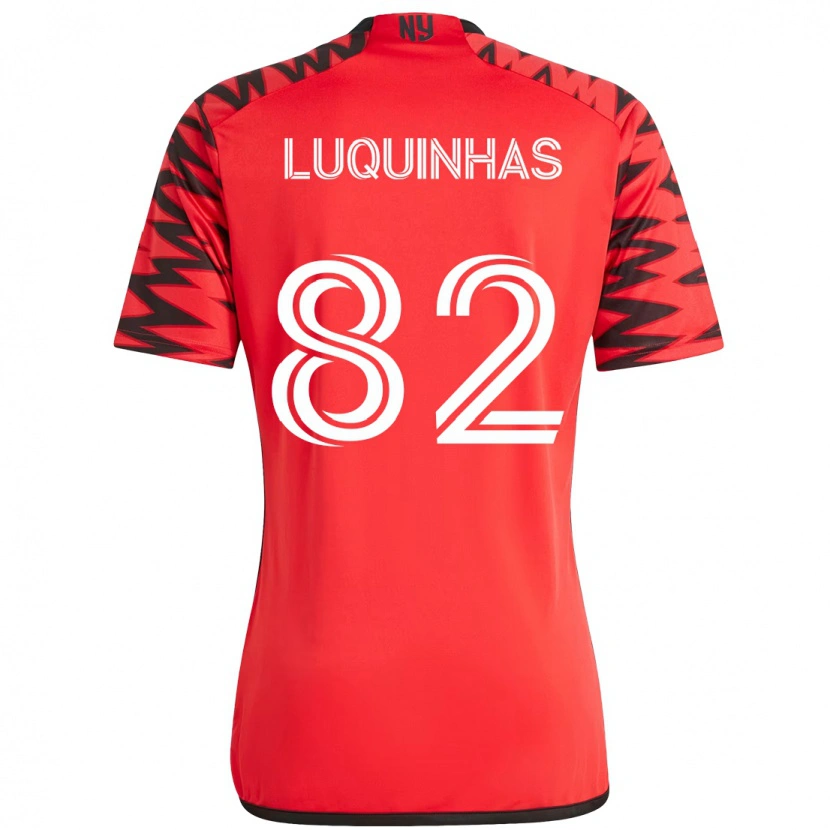 Danxen Uomo Maglia Luquinhas #82 Rosso Nero Kit Gara Home 2025/26 Maglietta