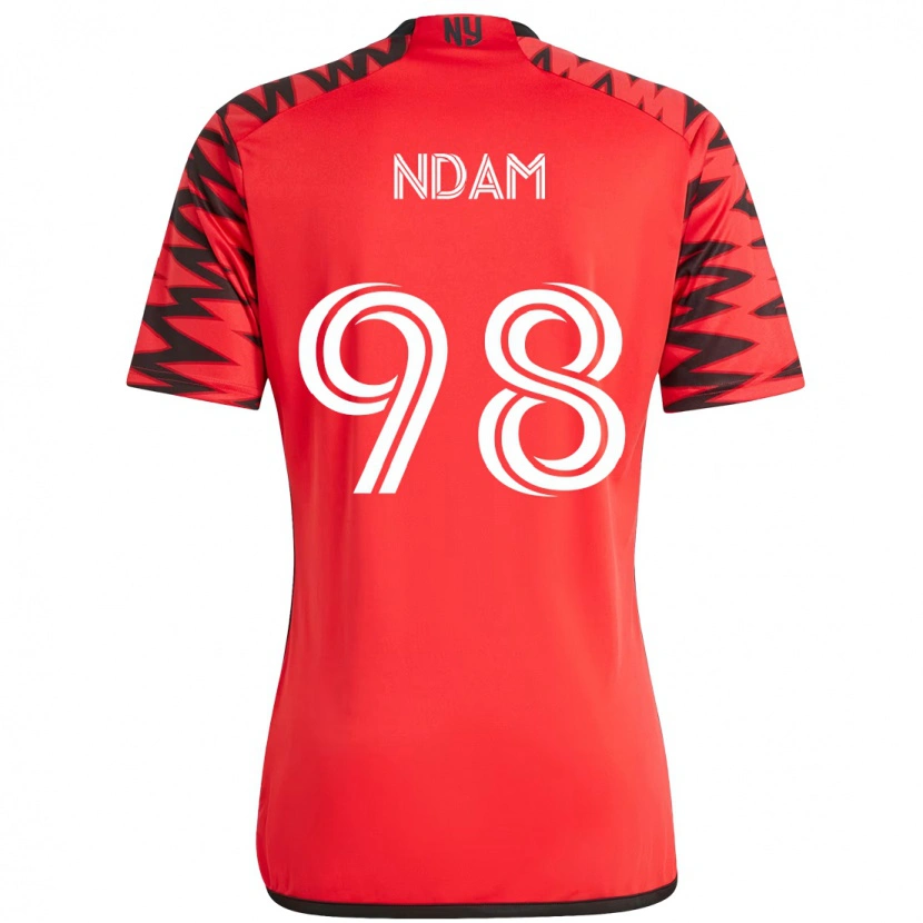 Danxen Uomo Maglia Hassan Ndam #98 Rosso Nero Kit Gara Home 2025/26 Maglietta