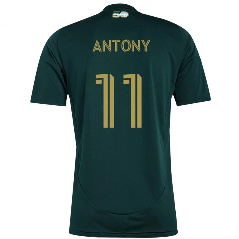 Danxen Uomo Maglia Antony #11 Nero Marrone Kit Gara Home 2025/26 Maglietta