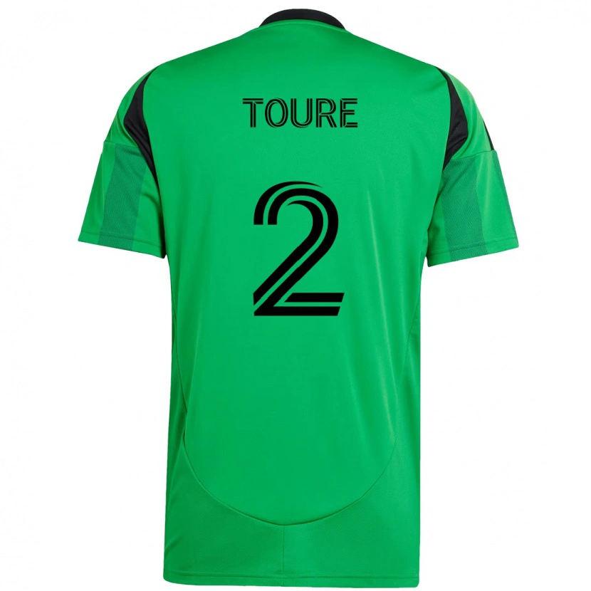 Danxen Uomo Maglia Cheick Touré #2 Verde Nero Kit Gara Home 2025/26 Maglietta