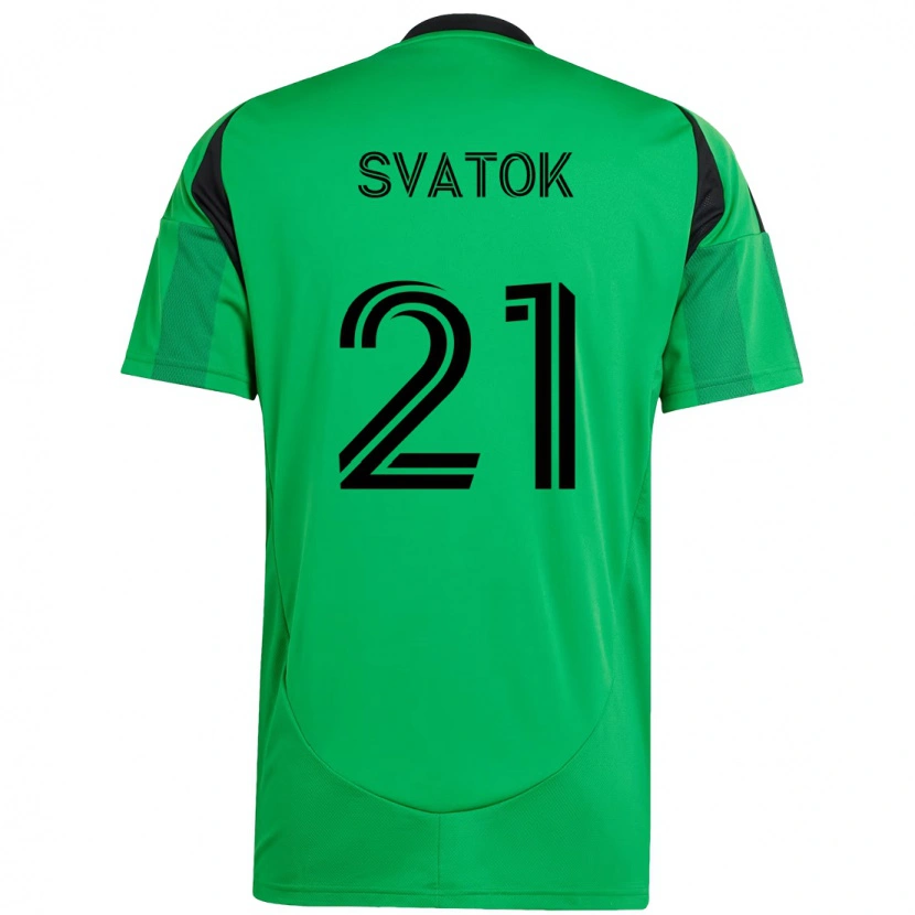 Danxen Uomo Maglia Oleksandr Svatok #21 Verde Nero Kit Gara Home 2025/26 Maglietta