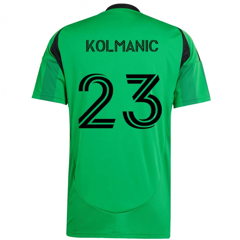 Danxen Uomo Maglia Žan Kolmanič #23 Verde Nero Kit Gara Home 2025/26 Maglietta