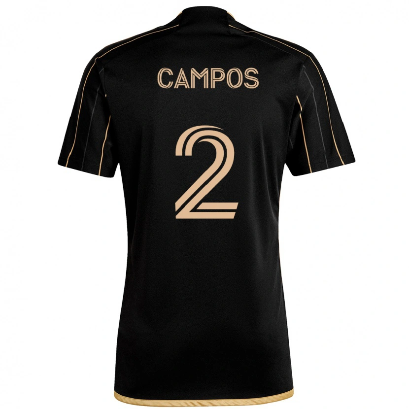 Danxen Uomo Maglia Omar Campos #2 Nero Marrone Kit Gara Home 2025/26 Maglietta