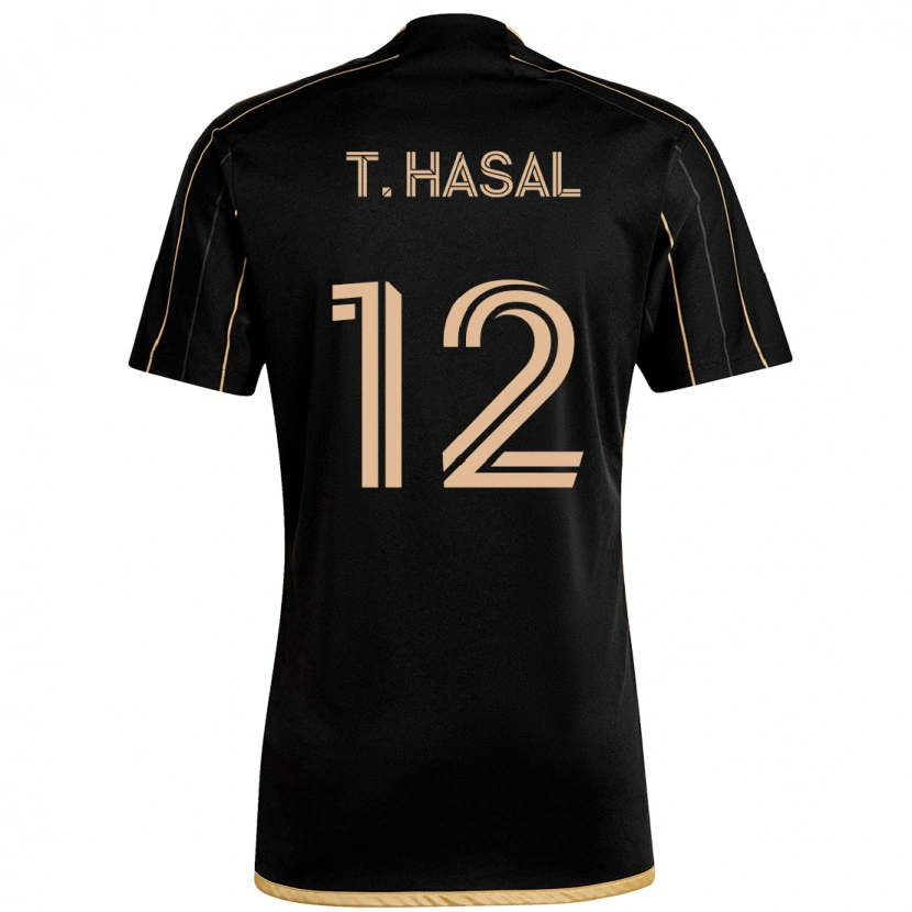 Danxen Uomo Maglia Thomas Hasal #12 Nero Marrone Kit Gara Home 2025/26 Maglietta