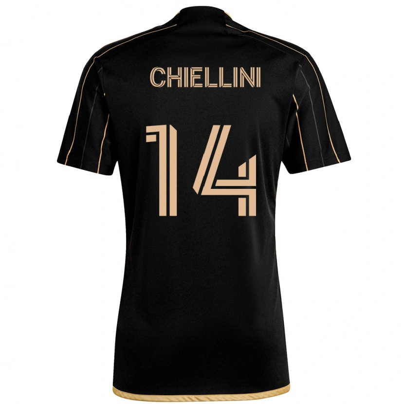 Danxen Uomo Maglia Giorgio Chiellini #14 Nero Marrone Kit Gara Home 2025/26 Maglietta