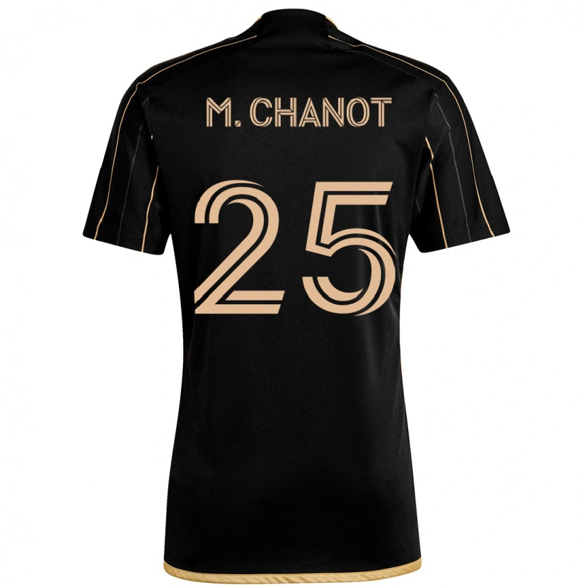 Danxen Uomo Maglia Maxime Chanot #25 Nero Marrone Kit Gara Home 2025/26 Maglietta