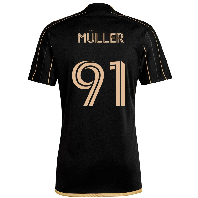Danxen Uomo Maglia Luis Müller #91 Nero Marrone Kit Gara Home 2025/26 Maglietta