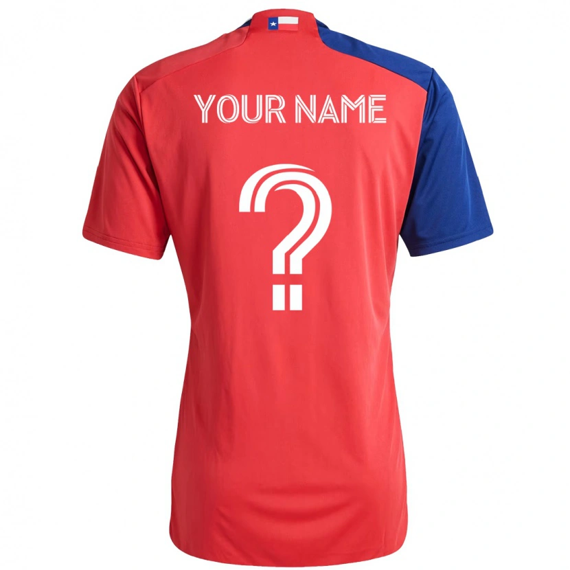 Danxen Uomo Maglia Il Tuo Nome #0 Rosso Blu Navy Kit Gara Home 2025/26 Maglietta