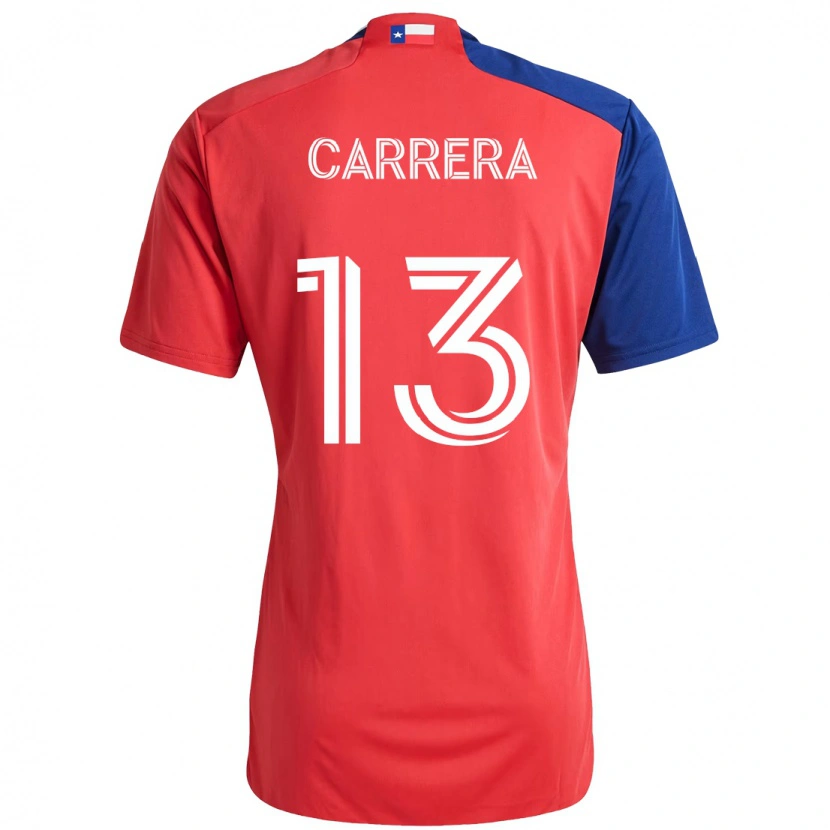 Danxen Uomo Maglia Antonio Carrera #13 Rosso Blu Navy Kit Gara Home 2025/26 Maglietta
