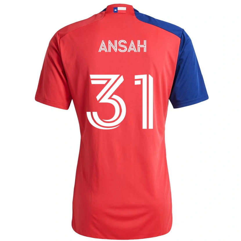 Danxen Uomo Maglia Eugene Ansah #31 Rosso Blu Navy Kit Gara Home 2025/26 Maglietta