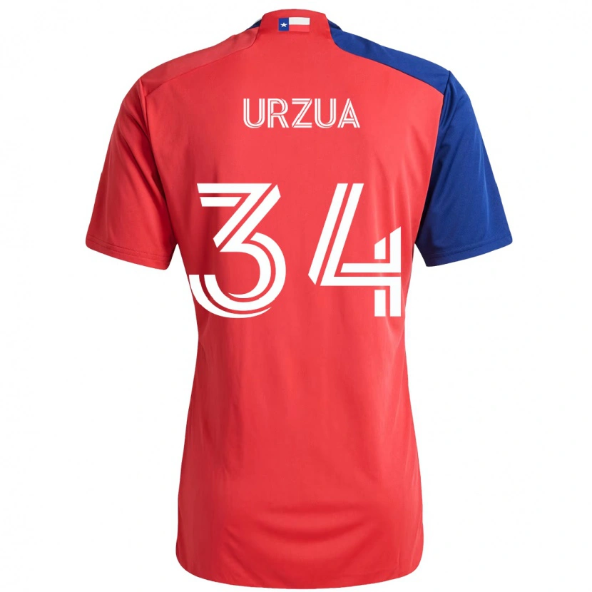 Danxen Uomo Maglia Alejandro Urzua #34 Rosso Blu Navy Kit Gara Home 2025/26 Maglietta