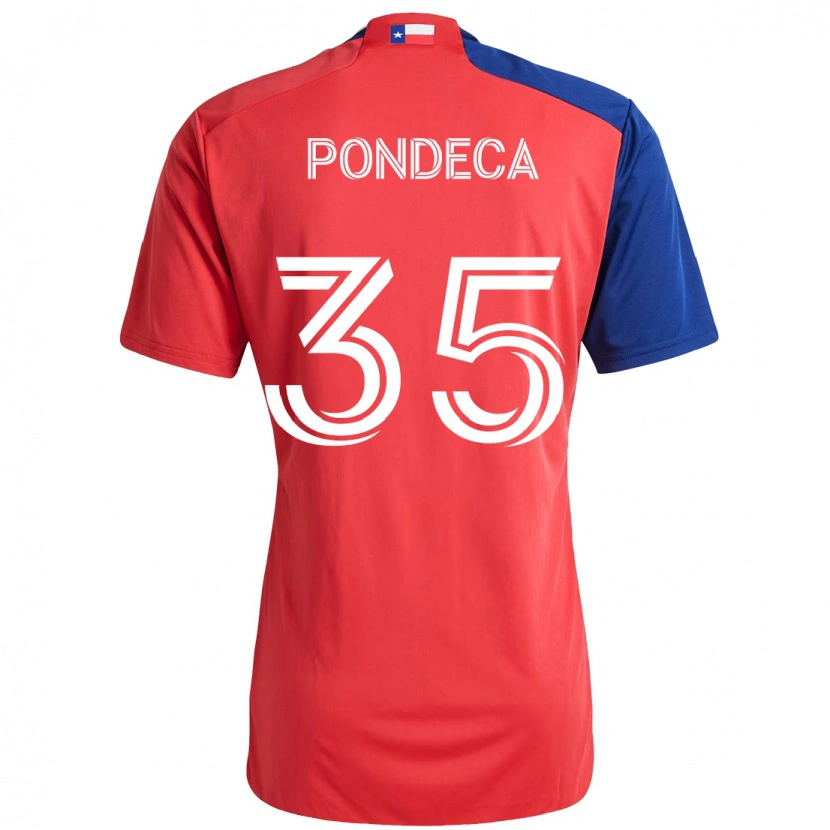 Danxen Uomo Maglia Tomas Pondeca #35 Rosso Blu Navy Kit Gara Home 2025/26 Maglietta