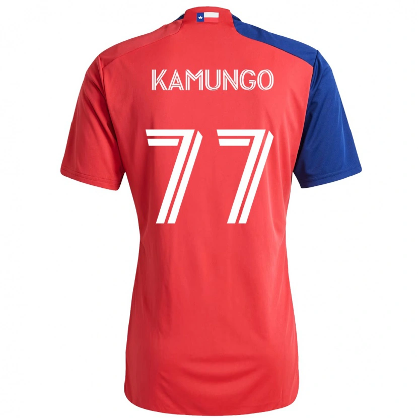 Danxen Uomo Maglia Bernard Kamungo #77 Rosso Blu Navy Kit Gara Home 2025/26 Maglietta