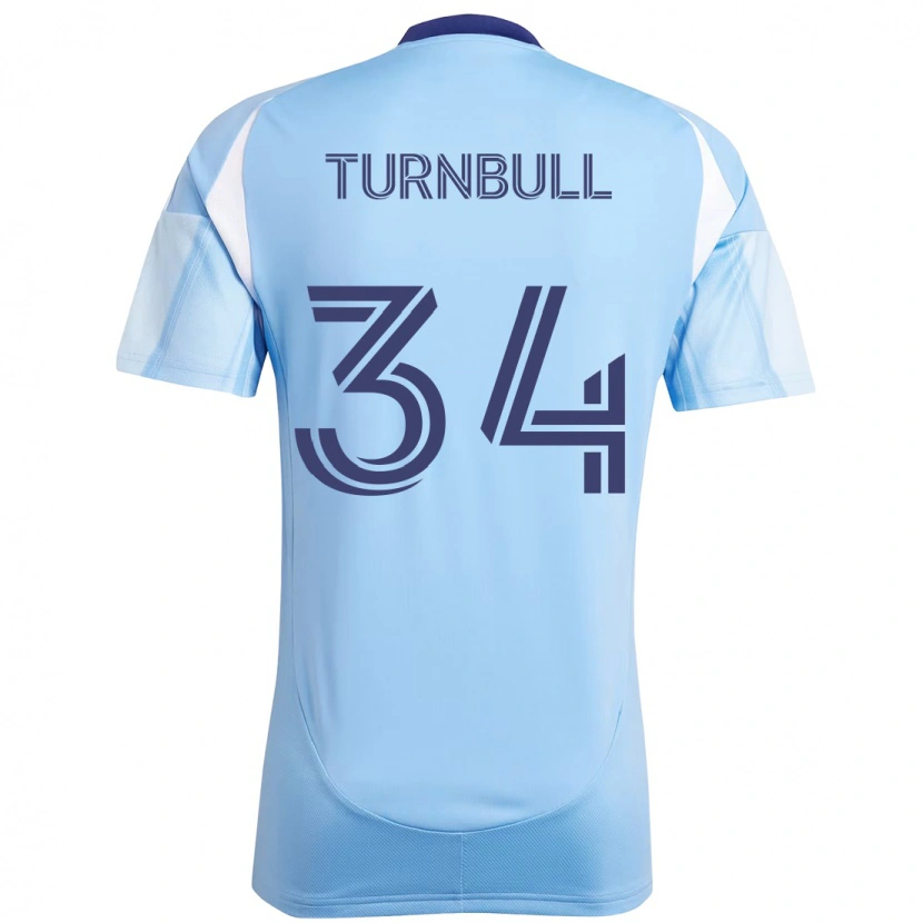 Danxen Uomo Maglia Stephen Turnbull #34 Azzurro Chiaro Kit Gara Home 2025/26 Maglietta