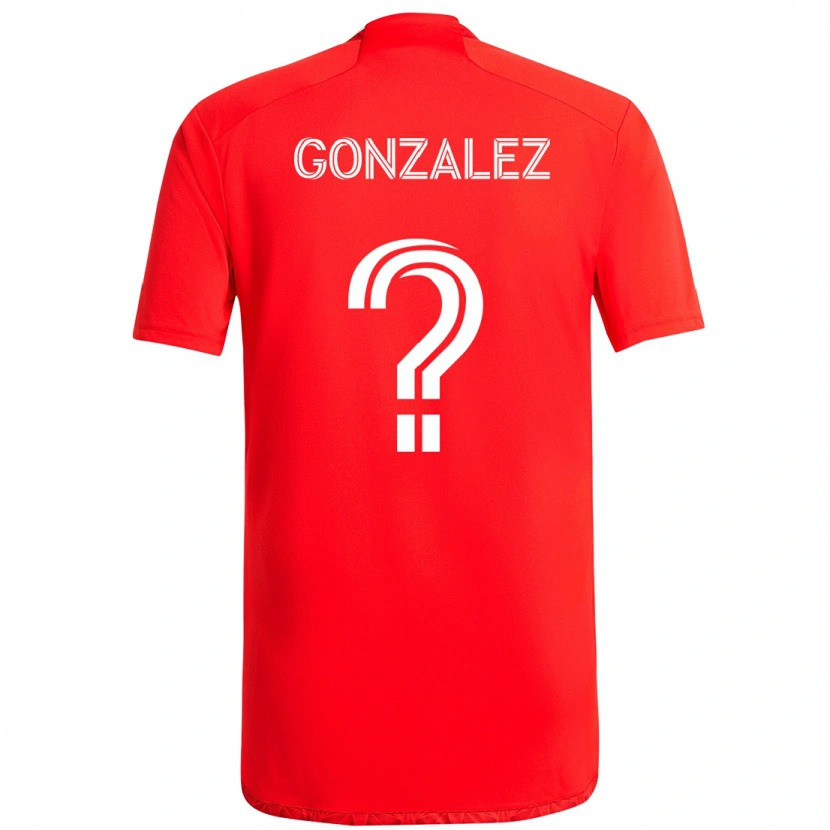 Danxen Uomo Maglia Omar González #0 Rosso Bianco Kit Gara Home 2025/26 Maglietta