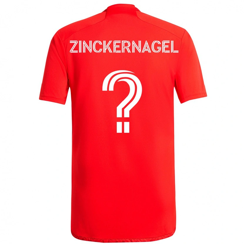 Danxen Uomo Maglia Philip Zinckernagel #0 Rosso Bianco Kit Gara Home 2025/26 Maglietta