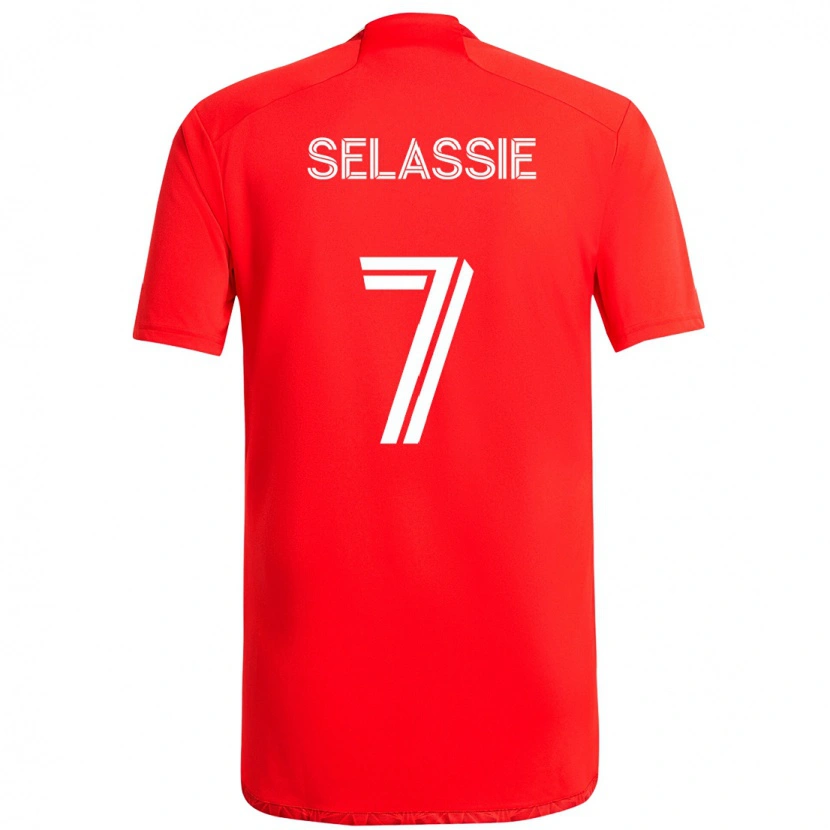 Danxen Uomo Maglia Maren Haile-Selassie #7 Rosso Bianco Kit Gara Home 2025/26 Maglietta