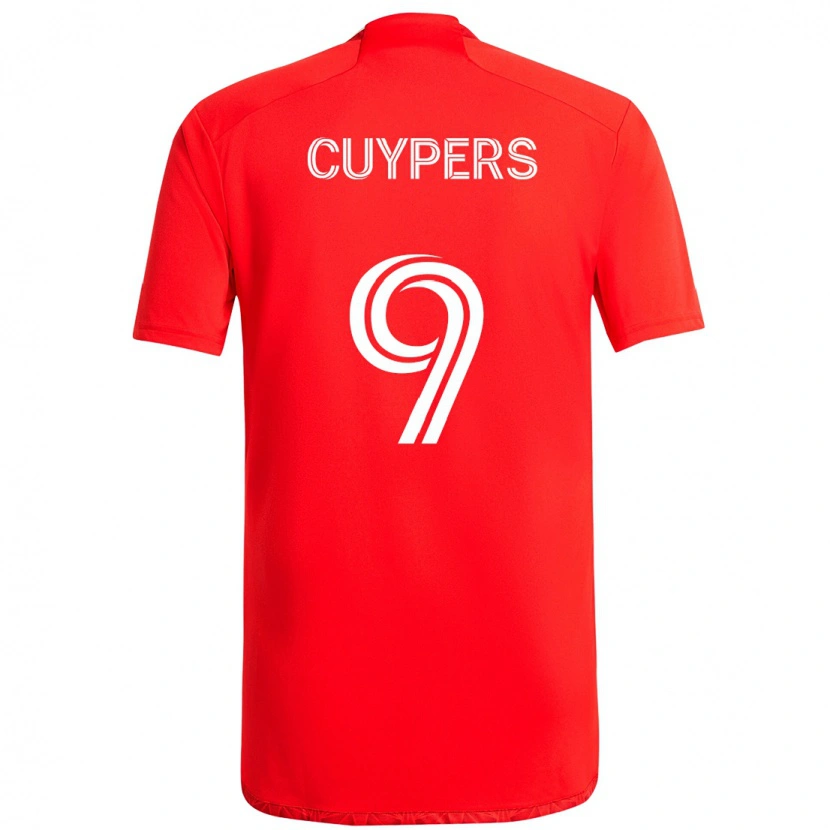 Danxen Uomo Maglia Hugo Cuypers #9 Rosso Bianco Kit Gara Home 2025/26 Maglietta