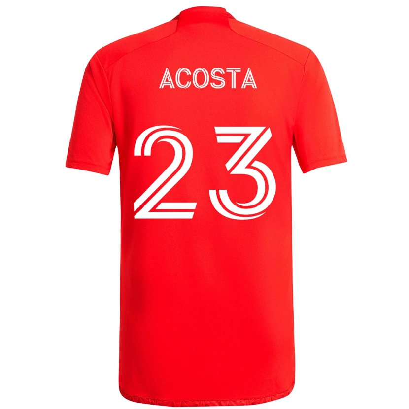 Danxen Uomo Maglia Kellyn Acosta #23 Rosso Bianco Kit Gara Home 2025/26 Maglietta