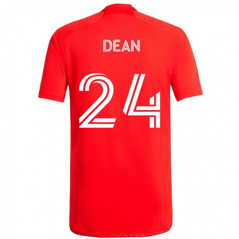 Danxen Uomo Maglia Jonathan Dean #24 Rosso Bianco Kit Gara Home 2025/26 Maglietta