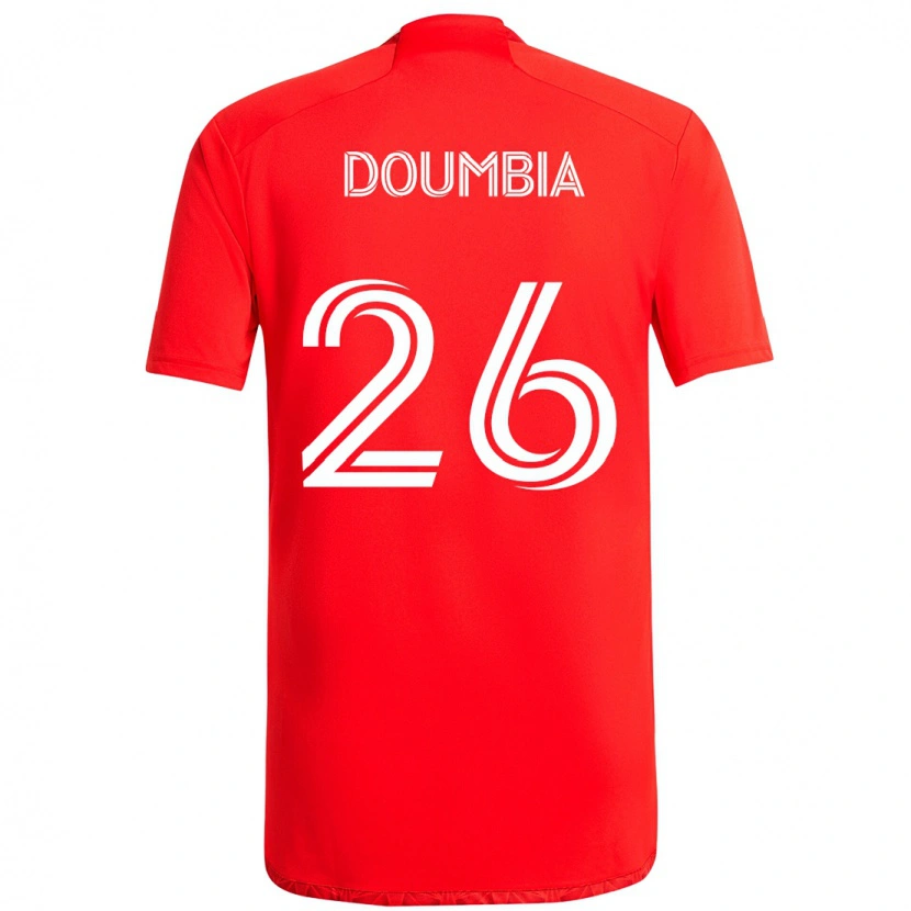 Danxen Uomo Maglia Ousmane Doumbia #26 Rosso Bianco Kit Gara Home 2025/26 Maglietta