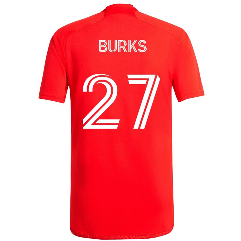 Danxen Uomo Maglia Kendall Burks #27 Rosso Bianco Kit Gara Home 2025/26 Maglietta