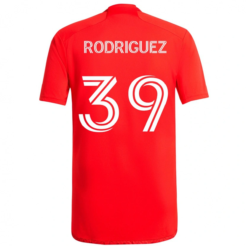 Danxen Uomo Maglia Allan Rodriguez #39 Rosso Bianco Kit Gara Home 2025/26 Maglietta