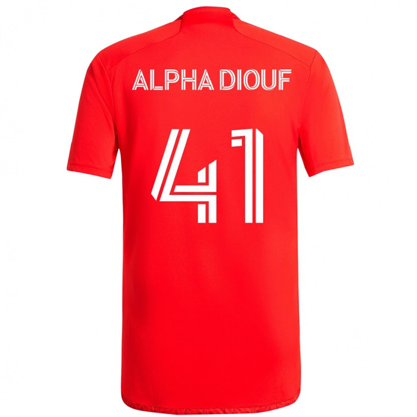 Danxen Uomo Maglia Jean Alpha Diouf #41 Rosso Bianco Kit Gara Home 2025/26 Maglietta