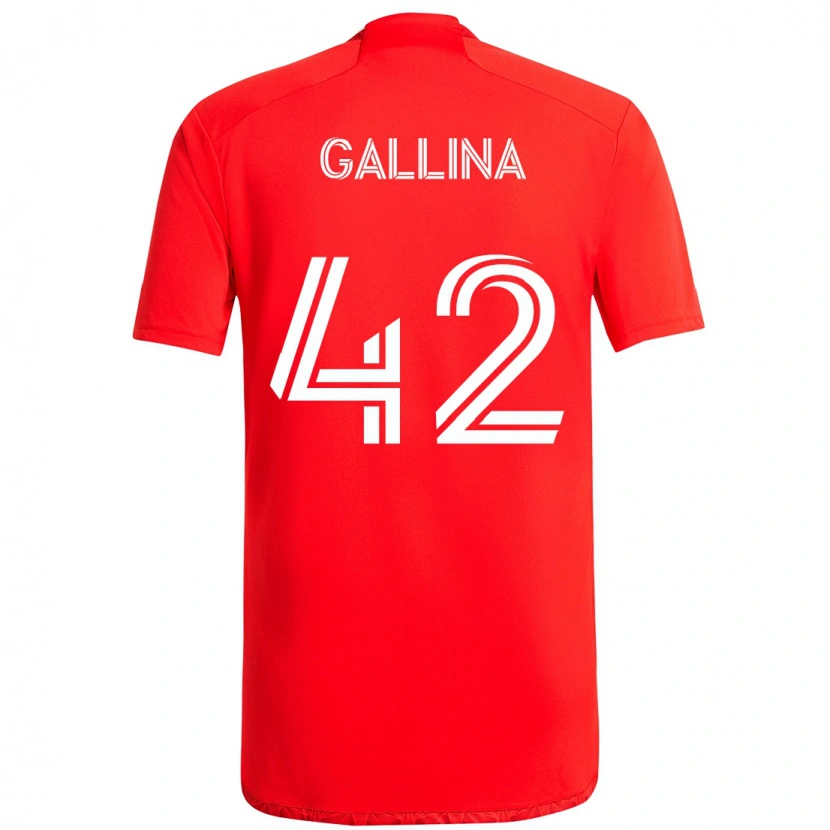 Danxen Uomo Maglia Henrique Gallina #42 Rosso Bianco Kit Gara Home 2025/26 Maglietta
