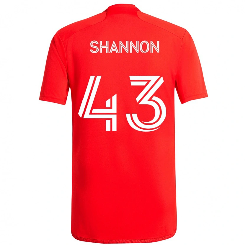 Danxen Uomo Maglia Jaylen Shannon #43 Rosso Bianco Kit Gara Home 2025/26 Maglietta