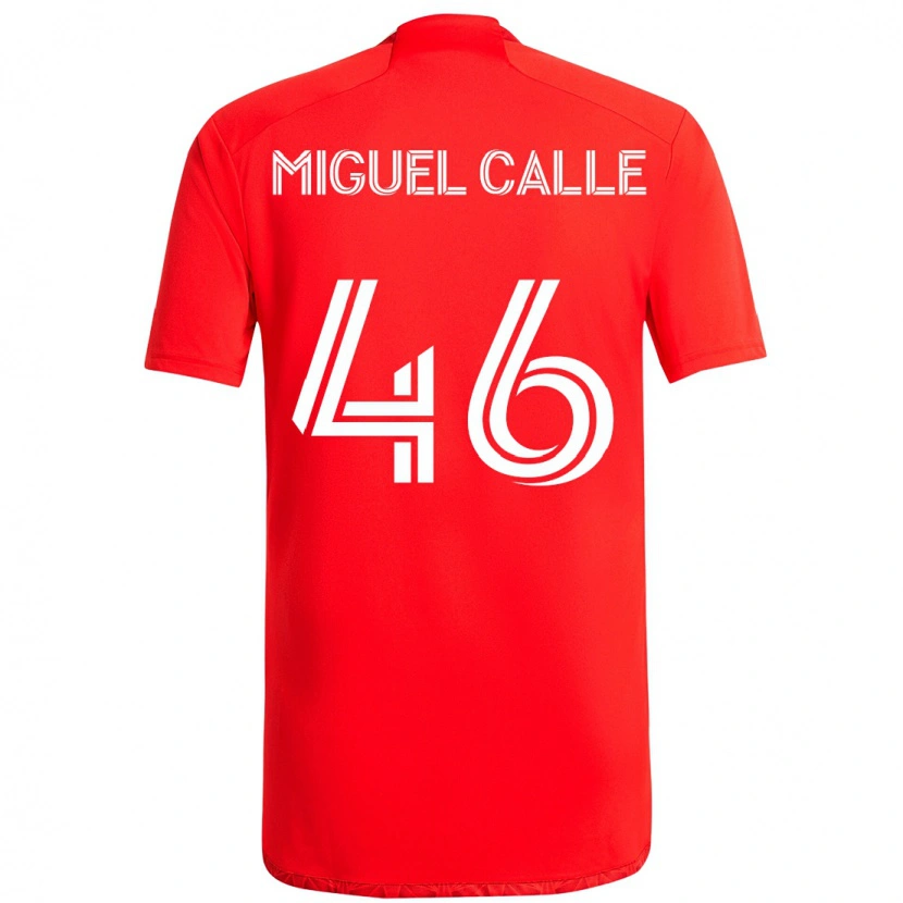 Danxen Uomo Maglia Juan Miguel Calle #46 Rosso Bianco Kit Gara Home 2025/26 Maglietta