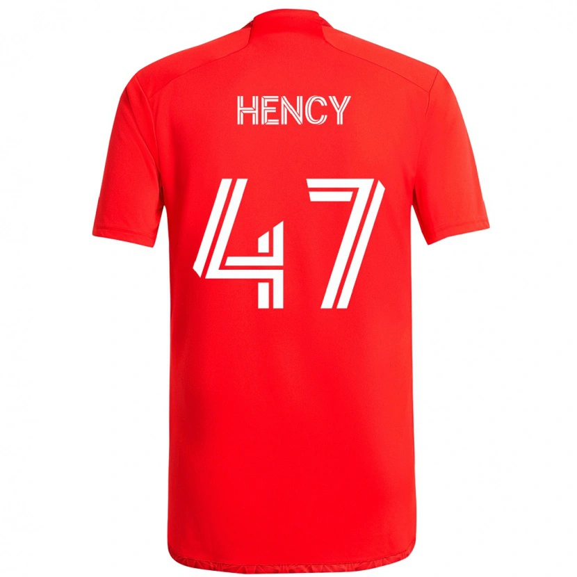 Danxen Uomo Maglia Billy Hency #47 Rosso Bianco Kit Gara Home 2025/26 Maglietta