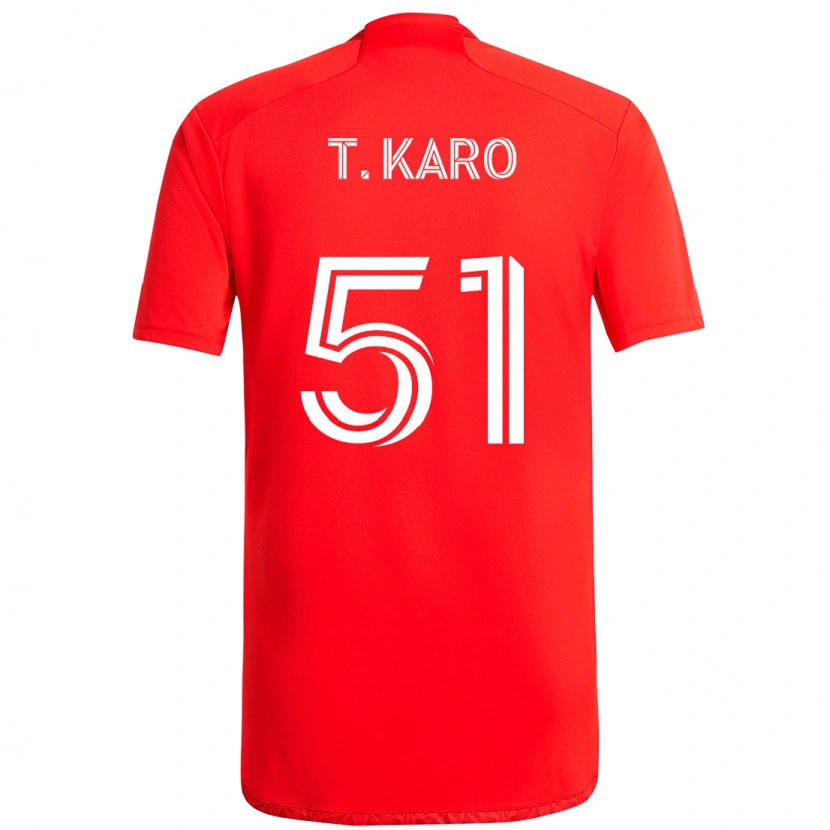 Danxen Uomo Maglia David Tchétchao Karo #51 Rosso Bianco Kit Gara Home 2025/26 Maglietta
