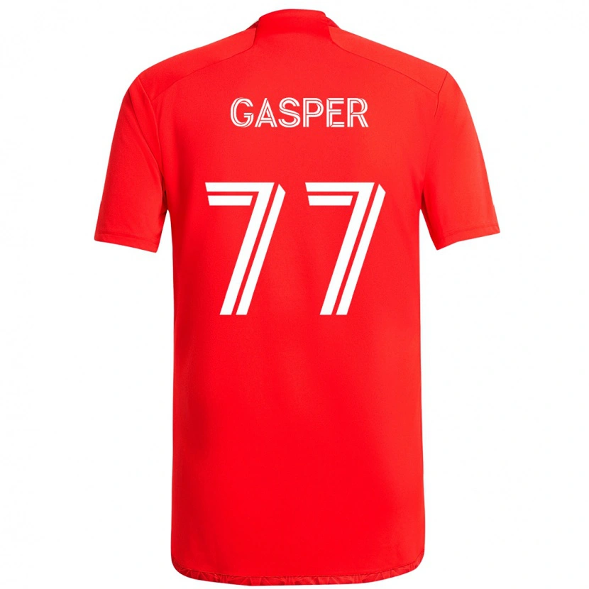 Danxen Uomo Maglia Chase Gasper #77 Rosso Bianco Kit Gara Home 2025/26 Maglietta