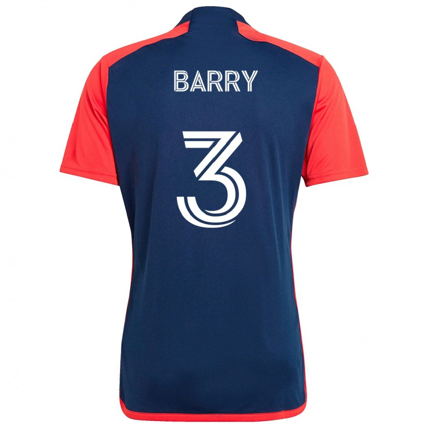 Danxen Uomo Maglia Hesron Barry #3 Blu Rosso Kit Gara Home 2025/26 Maglietta