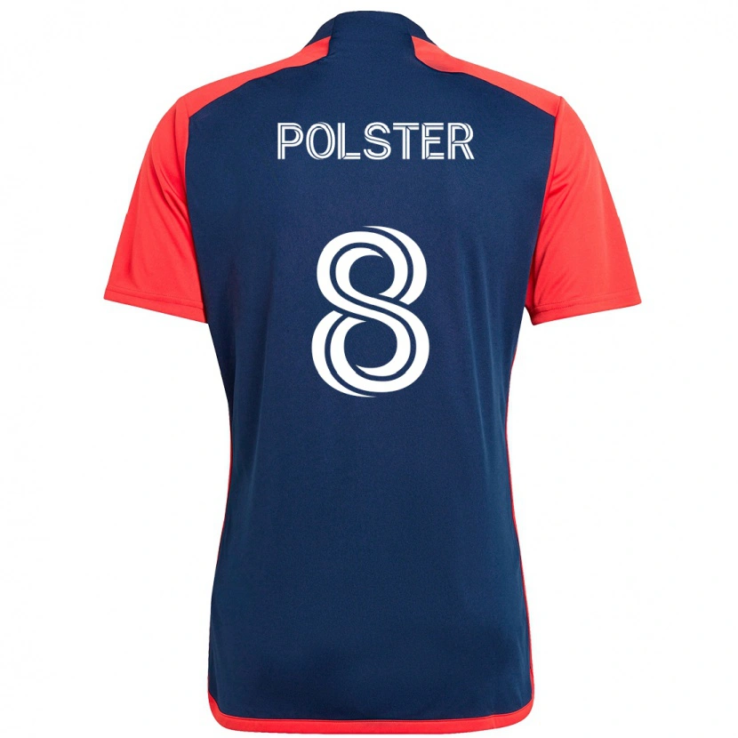 Danxen Uomo Maglia Matt Polster #8 Blu Rosso Kit Gara Home 2025/26 Maglietta