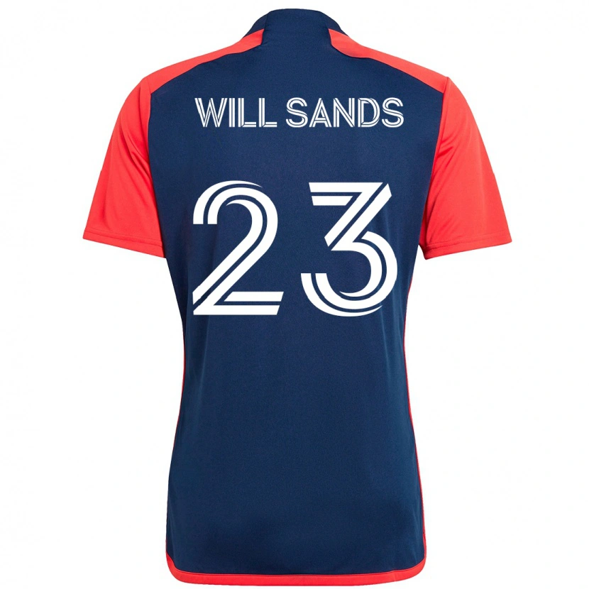 Danxen Uomo Maglia Will Sands #23 Blu Rosso Kit Gara Home 2025/26 Maglietta