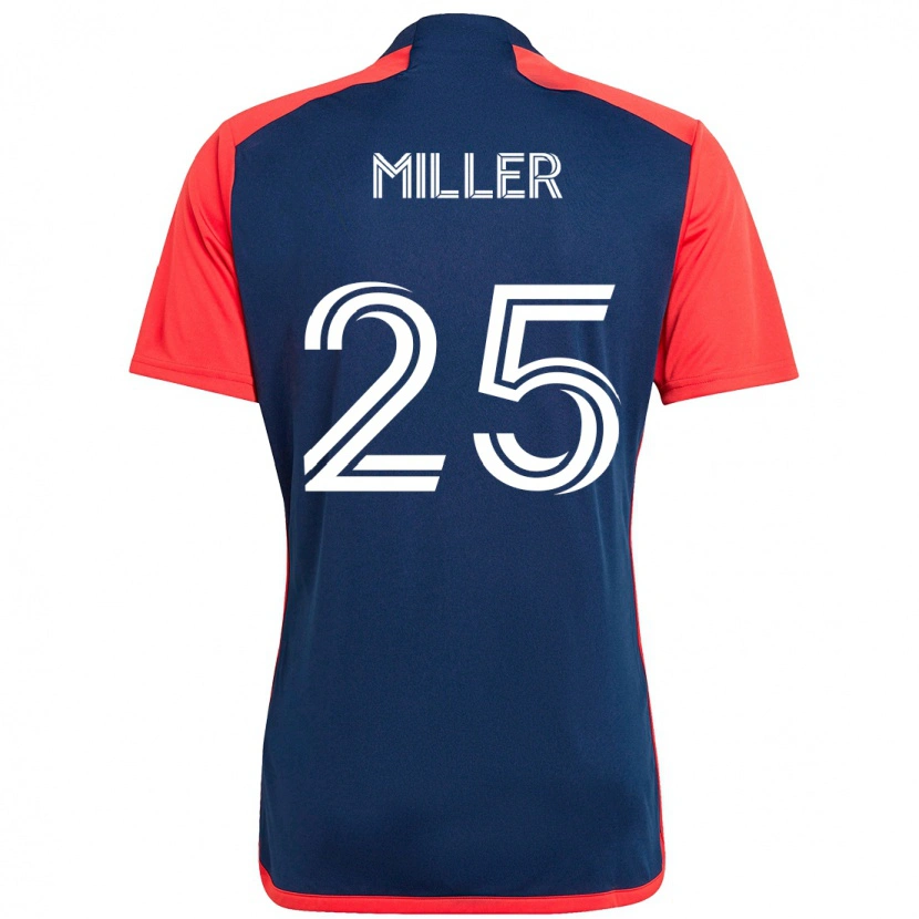 Danxen Uomo Maglia Peyton Miller #25 Blu Rosso Kit Gara Home 2025/26 Maglietta