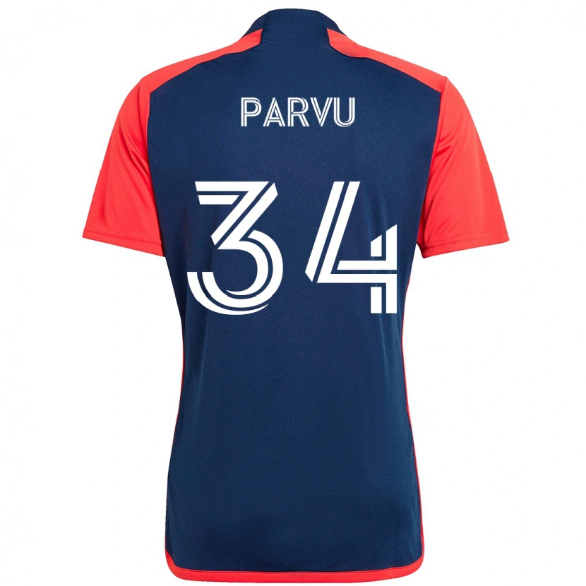Danxen Uomo Maglia Alexandru Parvu #34 Blu Rosso Kit Gara Home 2025/26 Maglietta