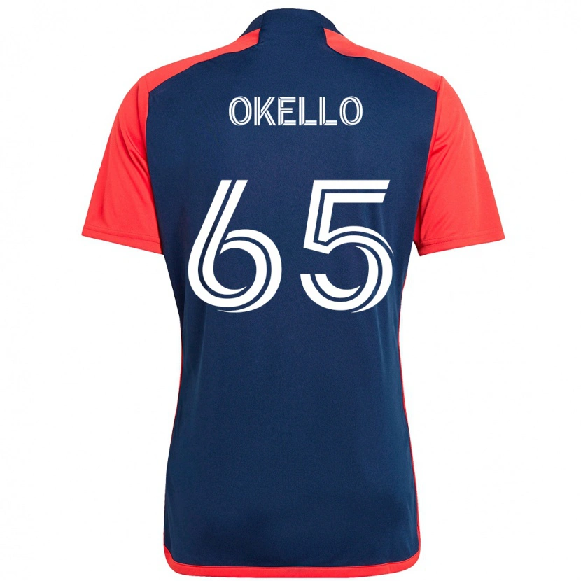 Danxen Uomo Maglia Noble Okello #65 Blu Rosso Kit Gara Home 2025/26 Maglietta