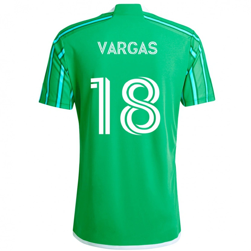 Danxen Uomo Maglia Obed Vargas #18 Verde Bianco Kit Gara Home 2025/26 Maglietta