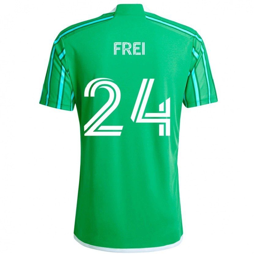 Danxen Uomo Maglia Stefan Frei #24 Verde Bianco Kit Gara Home 2025/26 Maglietta