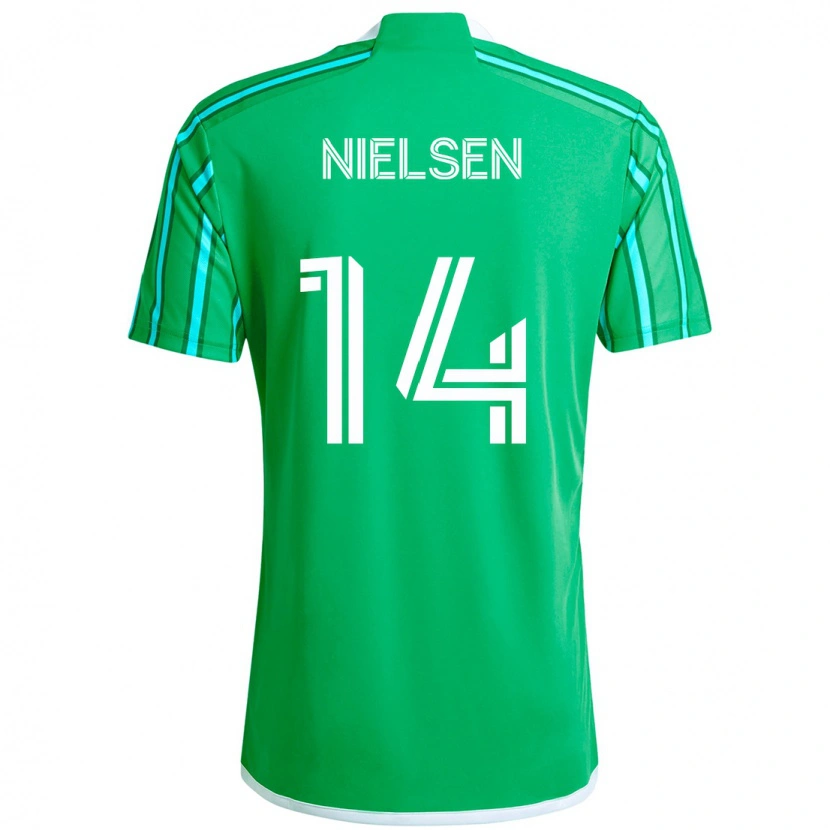 Danxen Uomo Maglia Taylor Nielsen #14 Verde Bianco Kit Gara Home 2025/26 Maglietta